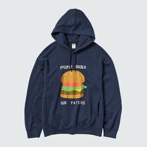 UNIQLO Navy Spongebob Hoodie Sweatshirt